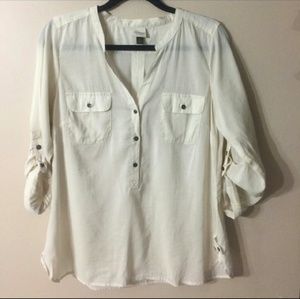 SONOMA LIFE+STYLE 3/4 Button Front Top
